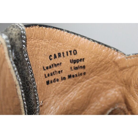 Miz Mooz Carlito Western Boots Sz 7 Gray Tan Distressed Short Cowgirl Booties - Picture 11 of 13